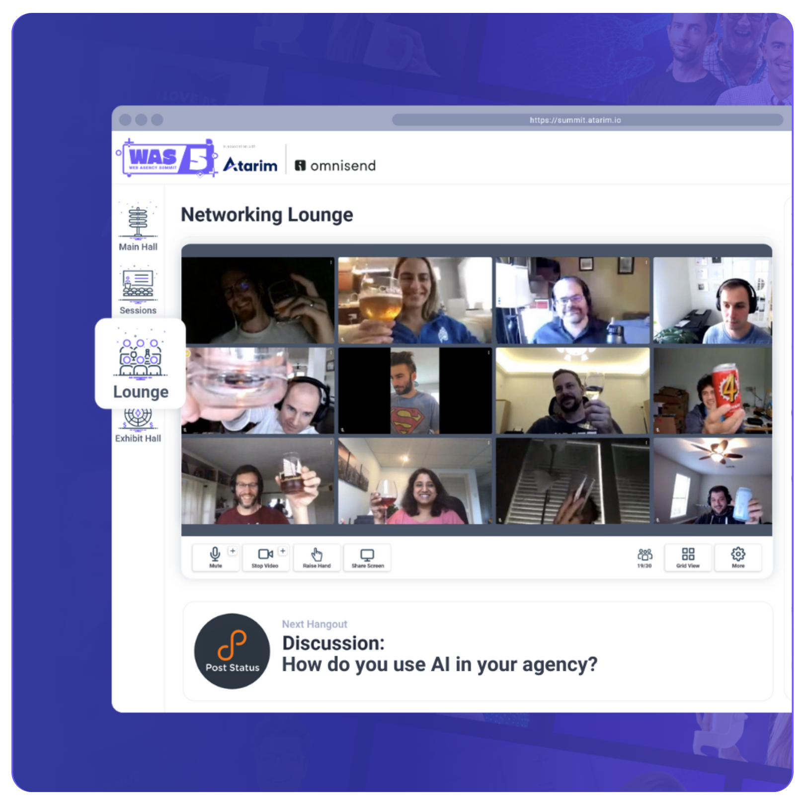 the networking lounge