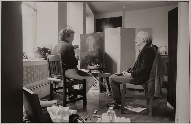 Wyeth and Warhol, photographed by Stanley Tretick at the Factory, 1976.
Photo: Estate of Stanley Tretick
