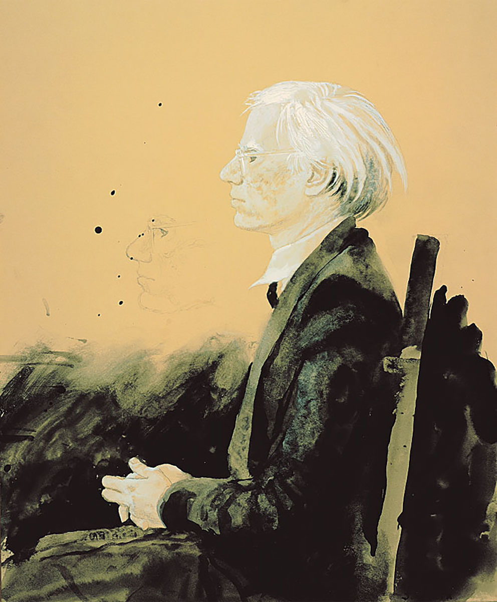 Jamie Wyeth, Andy Warhol Facing Left (Study #2) (1976). Photo: Courtesy
of Jamie Wyeth/Wyeth Archive