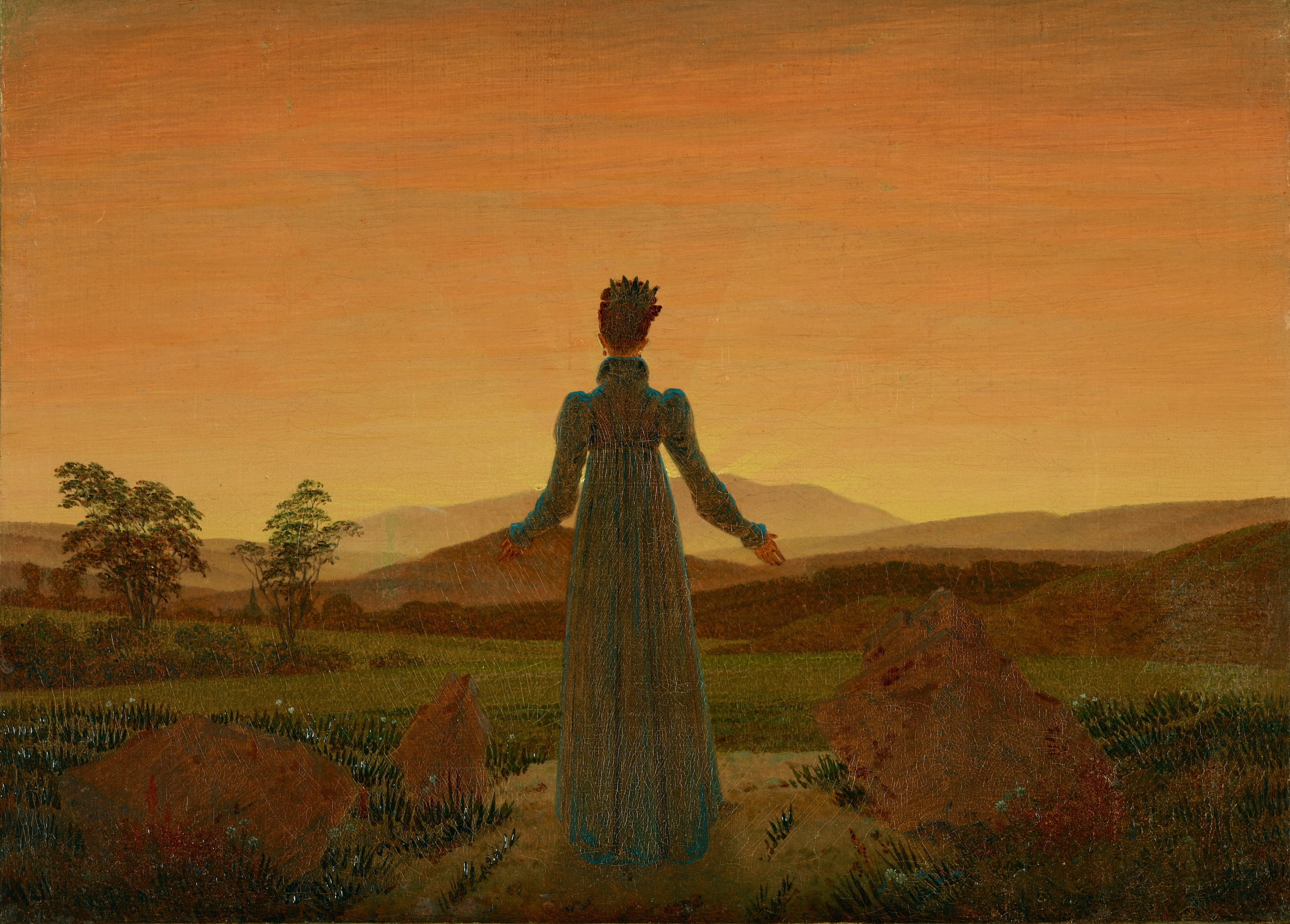 Caspar David Friedrich, Woman before the Rising or Setting Sun (ca. 1818)