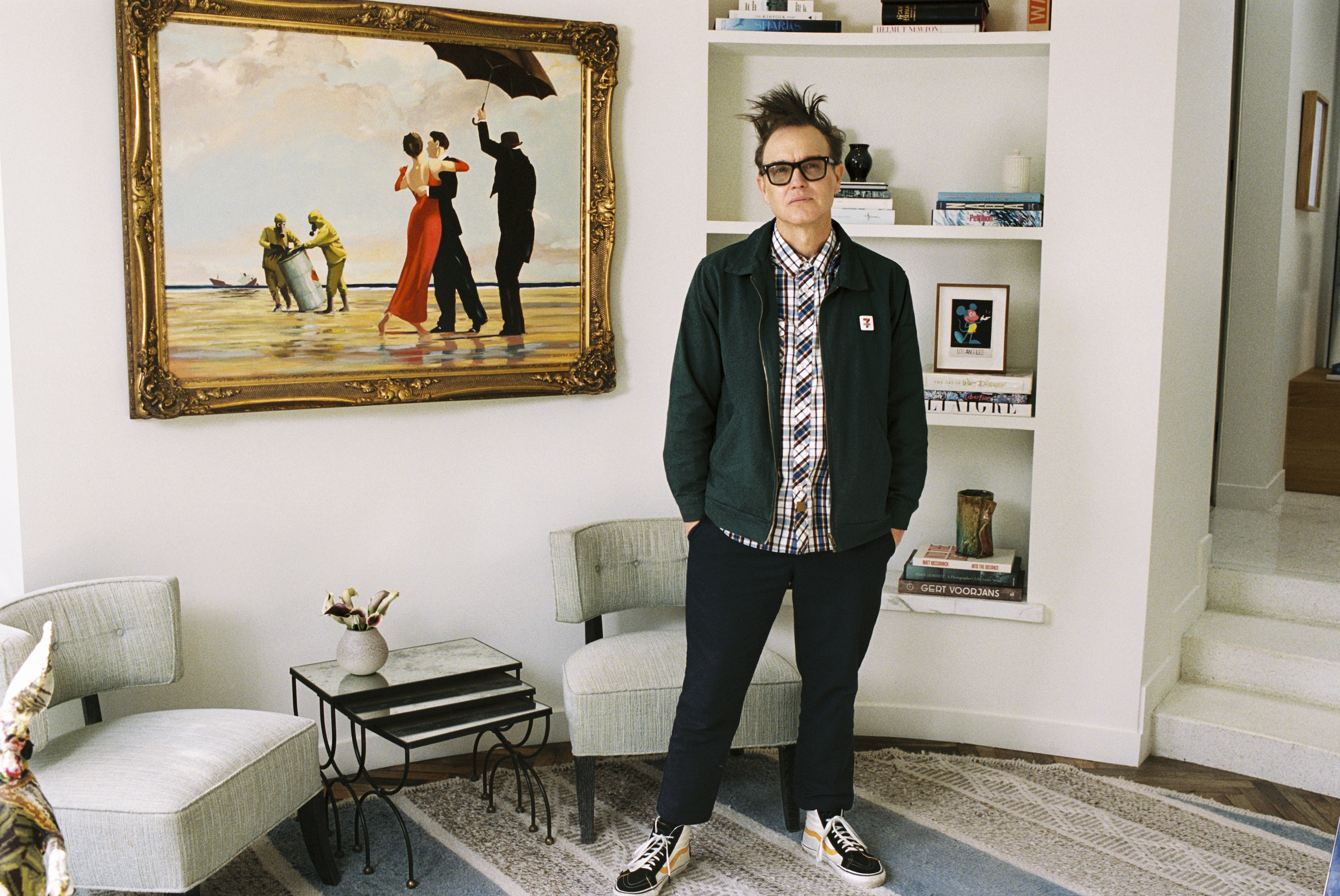 Mark Hoppus with Banksy’s Crude Oil (Vettriano)