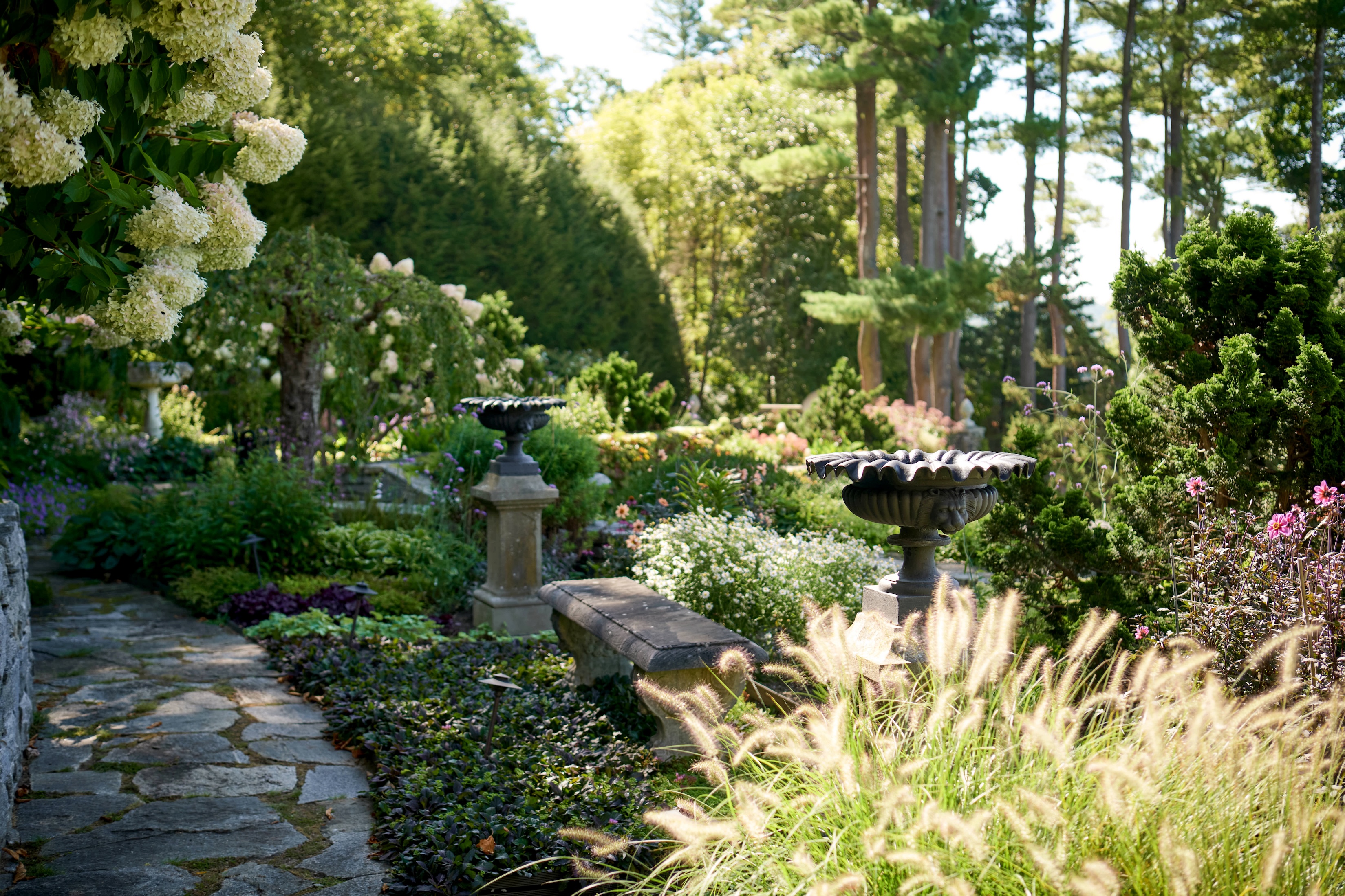 The gardens
at Aso O. Tavitian’s Berkshires home. Photo: Courtesy of Stair Galleries