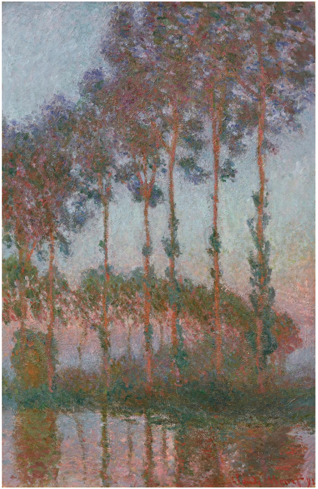 Claude Monet, Peupliers au bord de
l’Epte, crépuscule (1891). Photo: Courtesy of Christie's