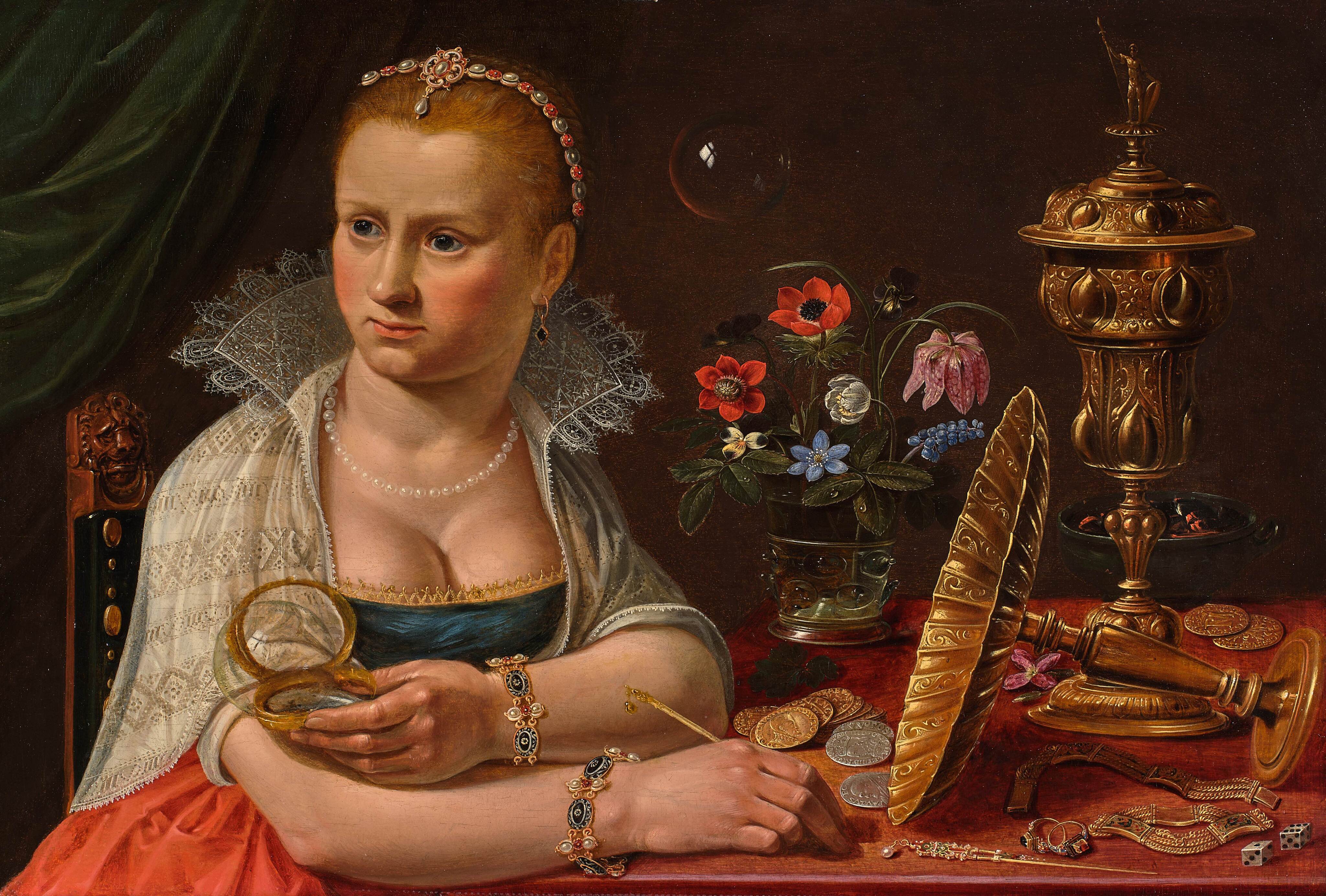 Clara Peeters, A presumed self-portrait
(c. 1607-1621). Photo: Courtesy of Sotheby’s