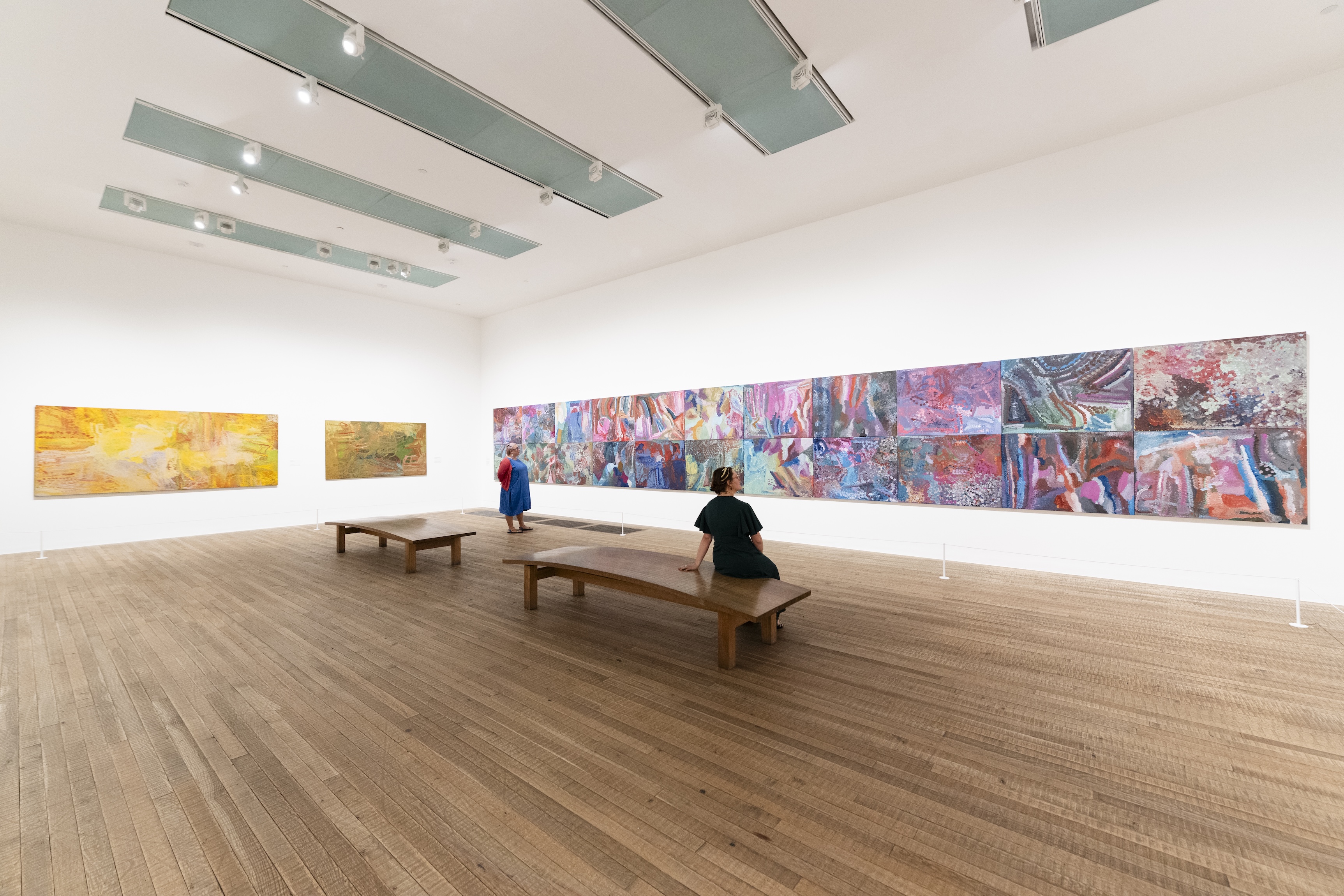 Installation view of Emily Kam Kngwarray at Tate Modern (2025). Photo: Kathleen Arundell/Courtesy of Emily Kam Kngwarray Copyright Agency and Tate