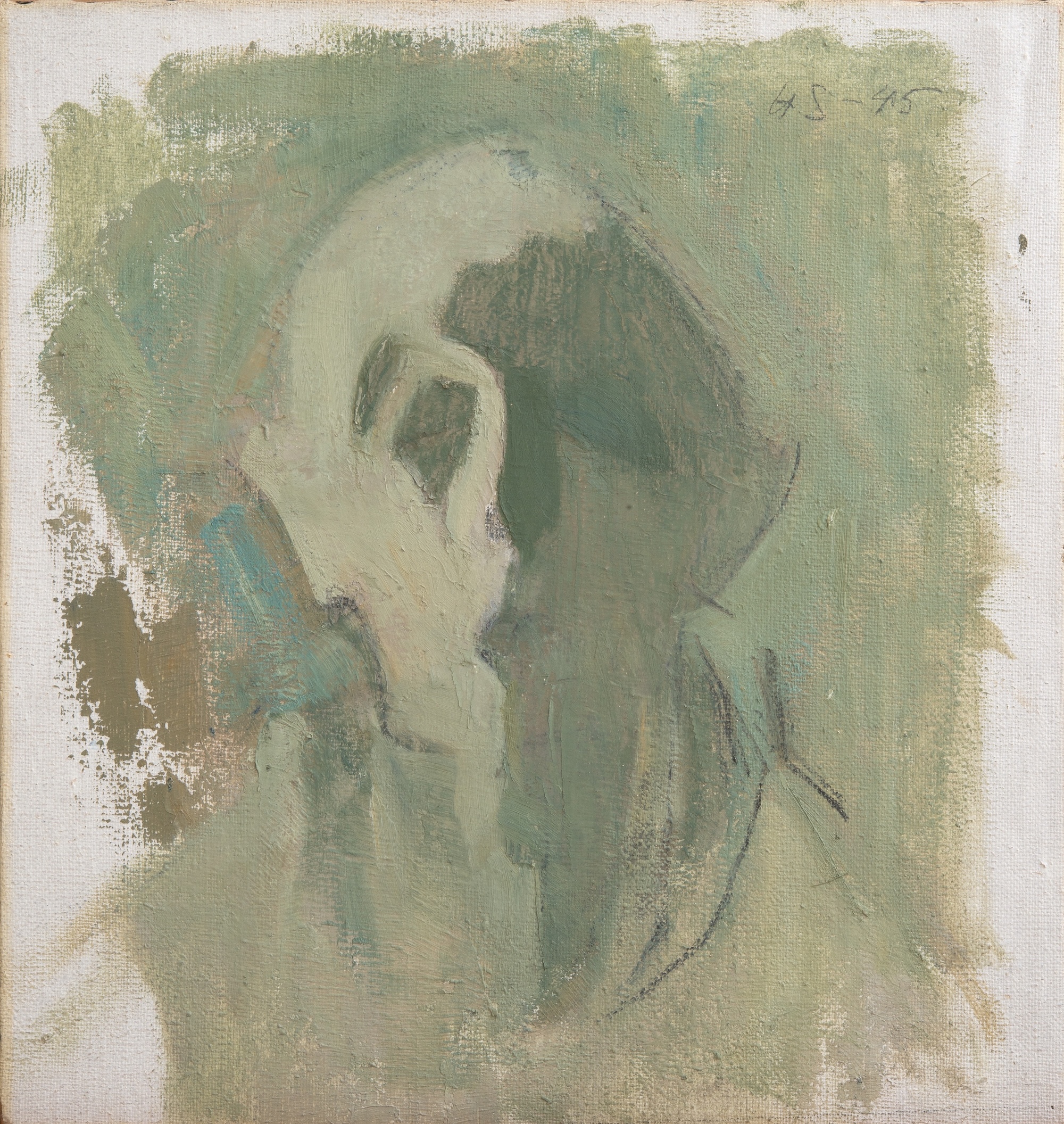 Helene Schjerfbeck. Self-Portrait, Light and Shadow (1945).  Photo: Matias Uusikylä/Signe and Ane Gyllenberg Foundation