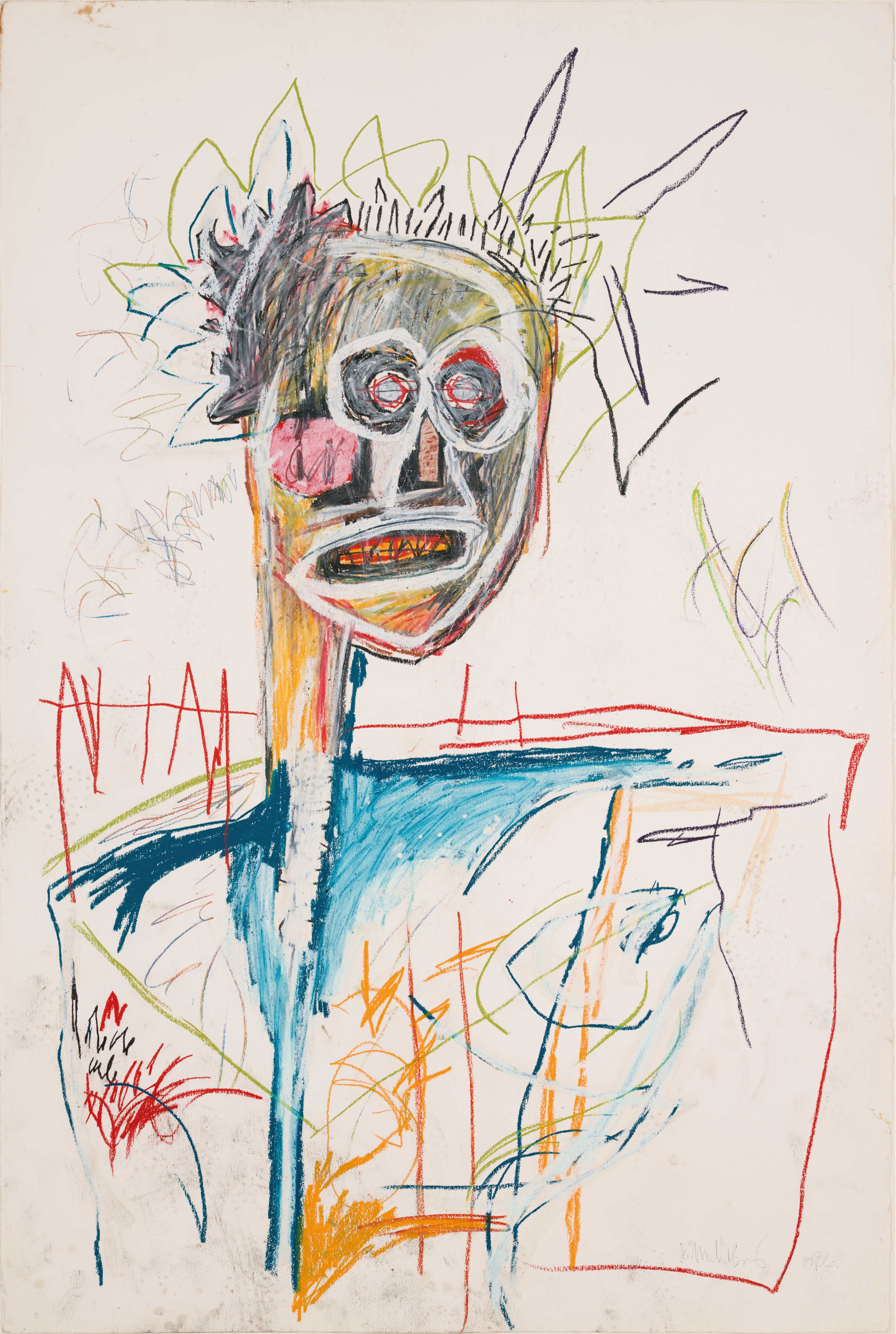 Jean-Michel Basquiat, Untitled (Man with Hat) (1982). Photo: Courtesy of Colour Themes