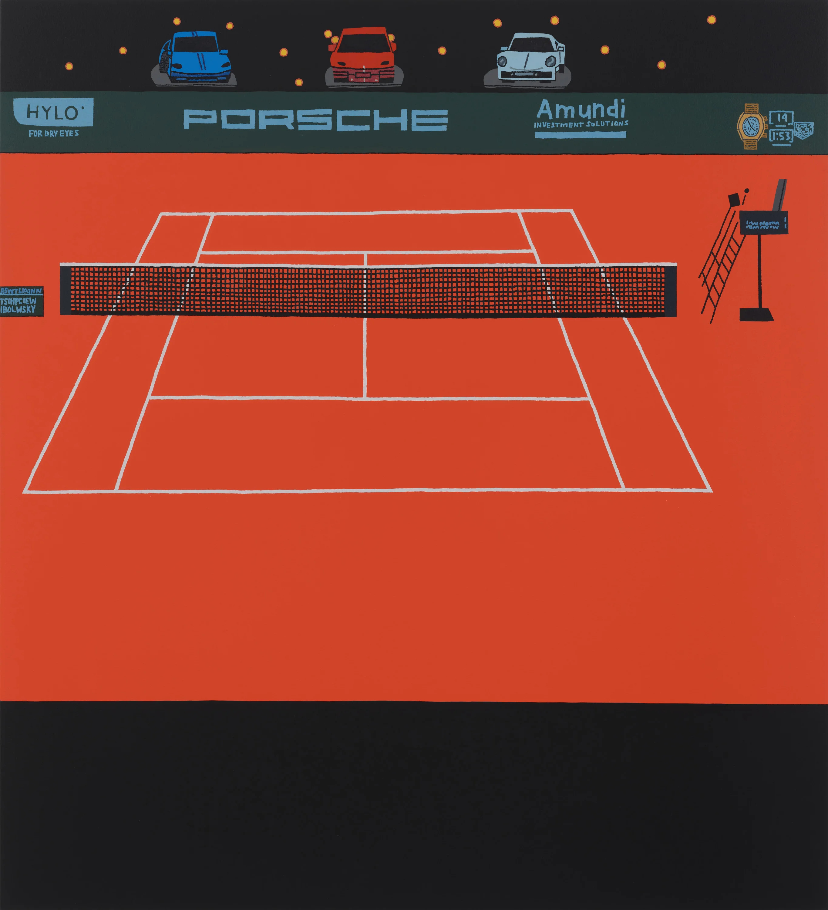 Jonas Wood, Porsche Tennis Grand Prix (2025).
Photo: Marten Elder/Courtesy of Gagosian