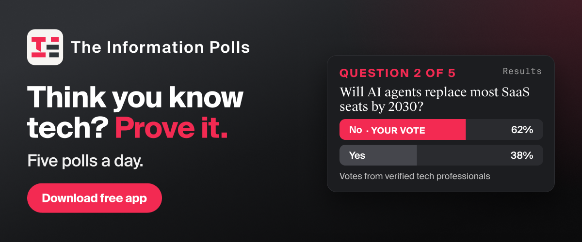 Polls by The Information. Think you know tech? Prove it. Five polls a day.