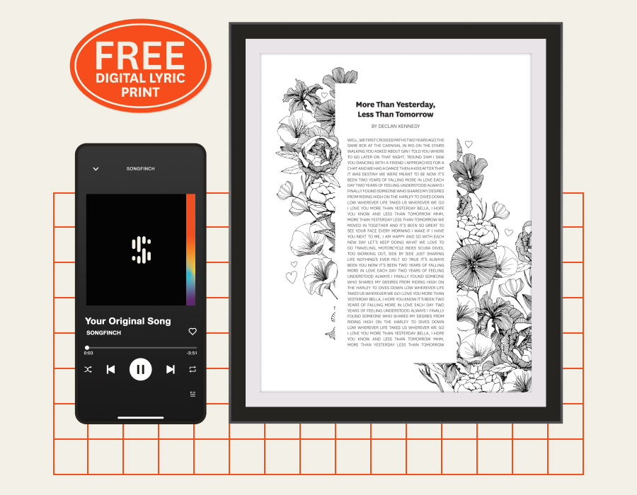 Free digital lyric print (flowers) for Mother's Day