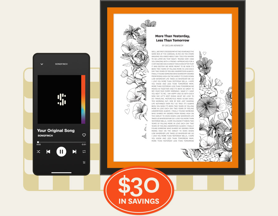 Free $30 digital lyric print (flowers) for Mother's Day