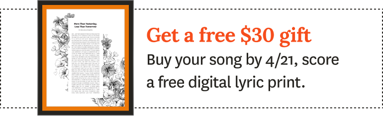 Free $30 digital lyric print (flowers) for Mother's Day