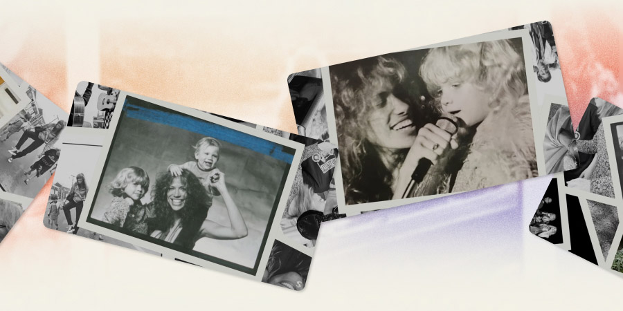 Snapshots of Carly Simon with her daughter Sally Taylor.