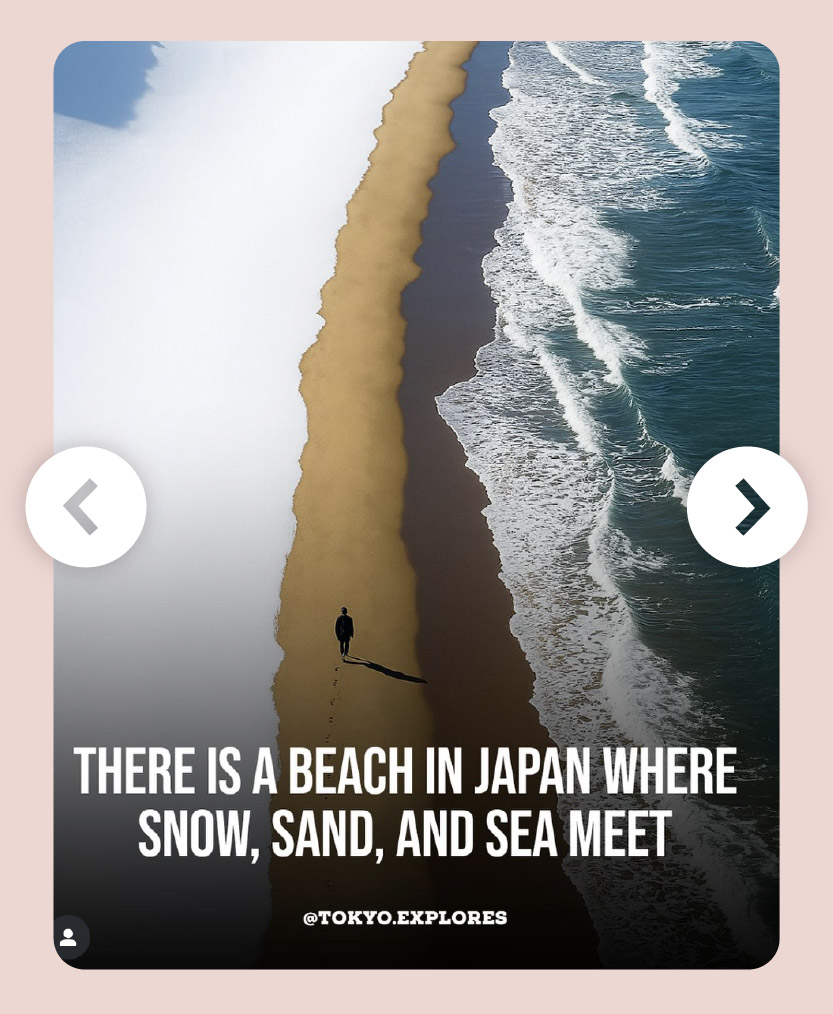 Iconic beach in Japan