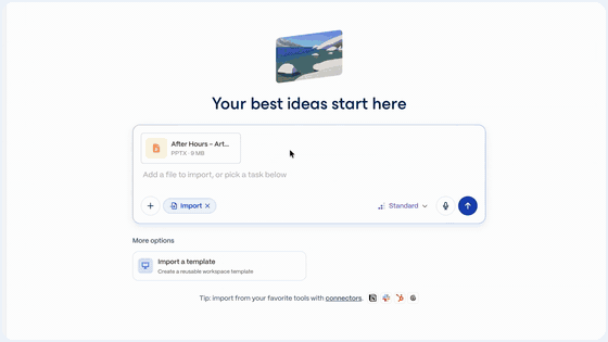 GIF: .pptx in, restyle, .pptx out]