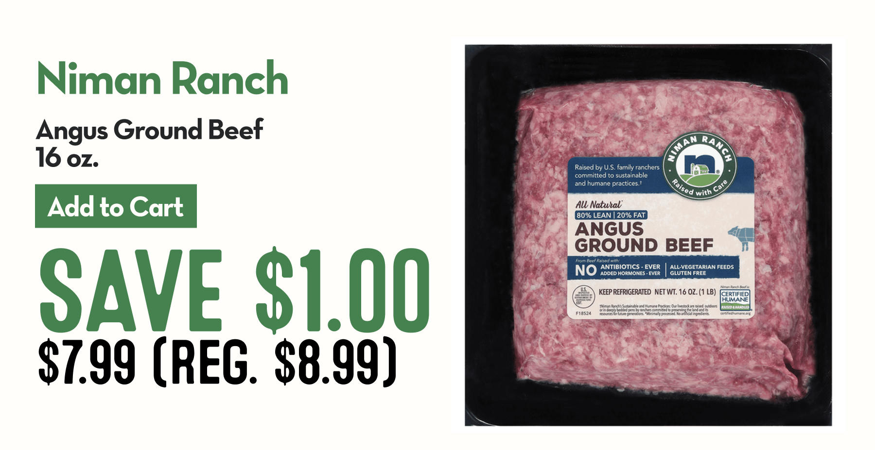 Package of Niman Ranch Angus Ground Beef.