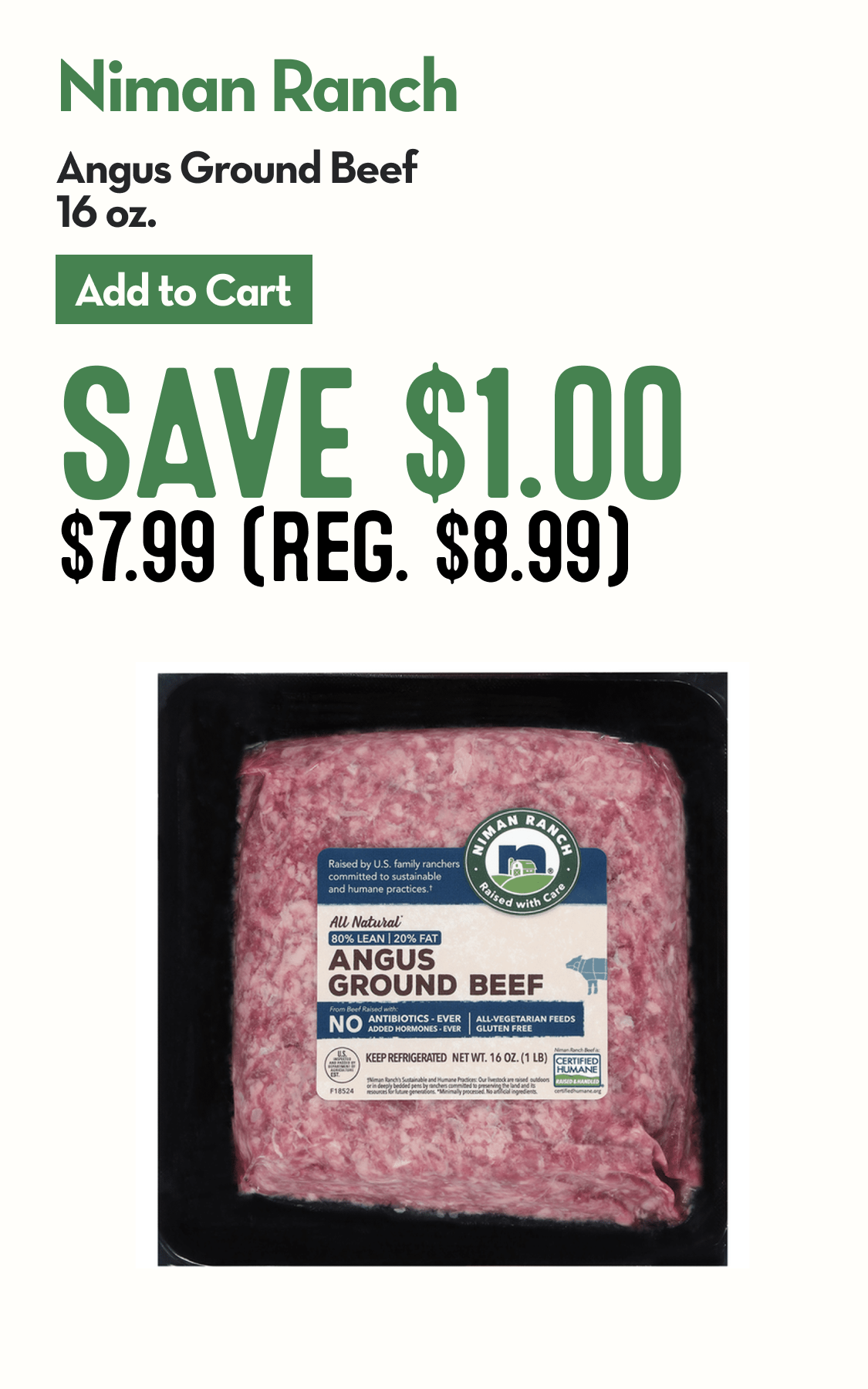 Package of Niman Ranch Angus Ground Beef.