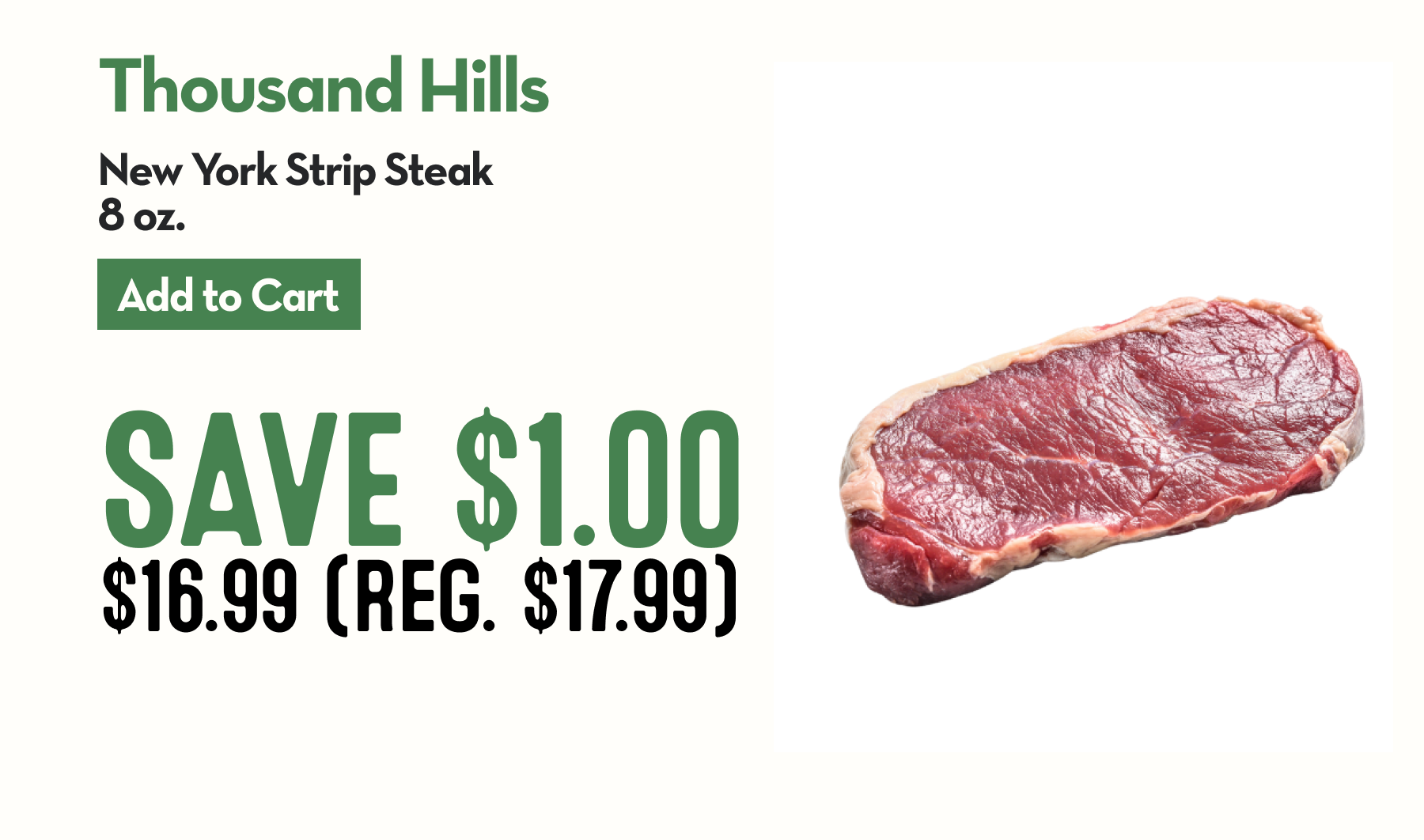 A raw New York Strip Steak.