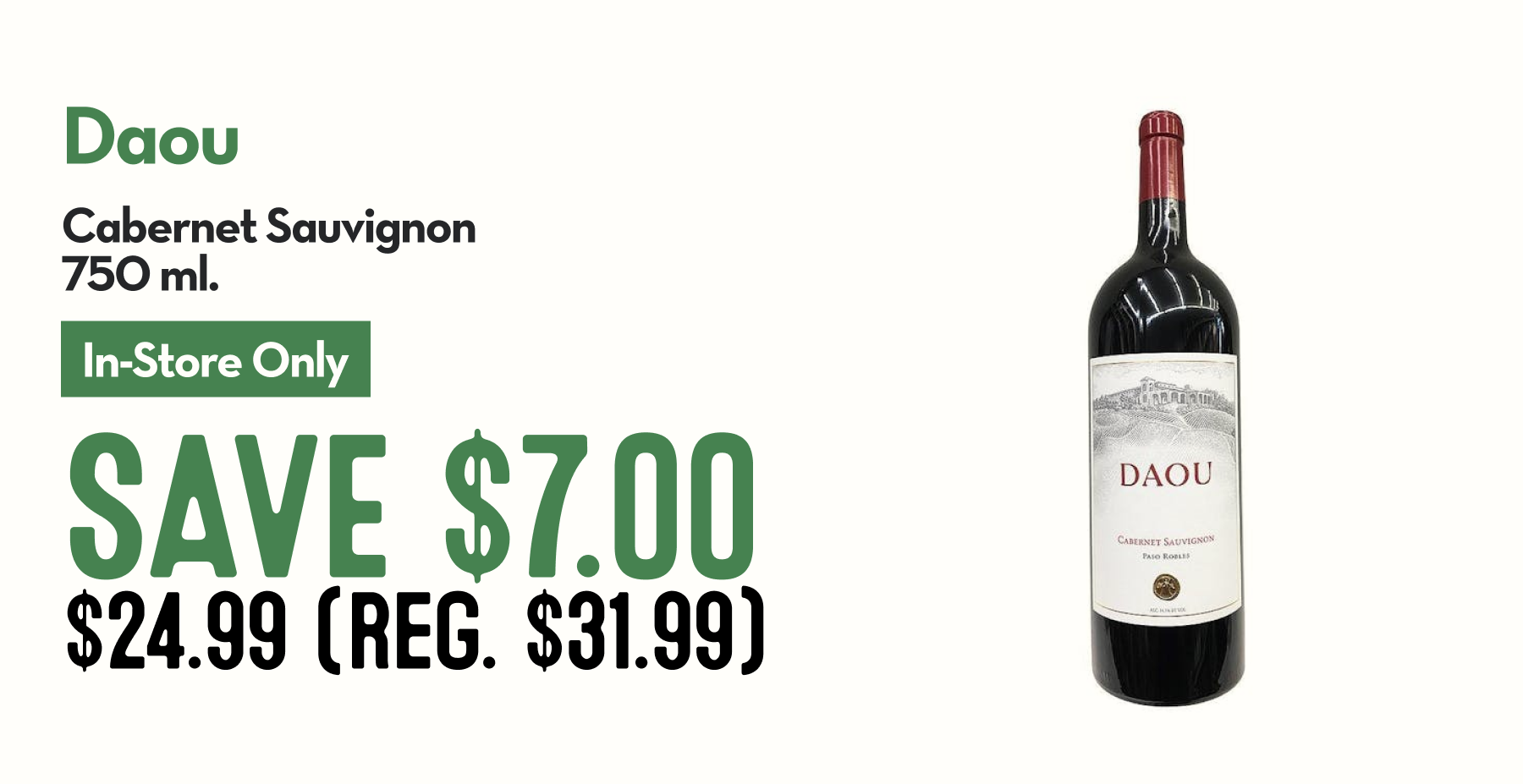 Bottle of Daou Cabernet Sauvignon.