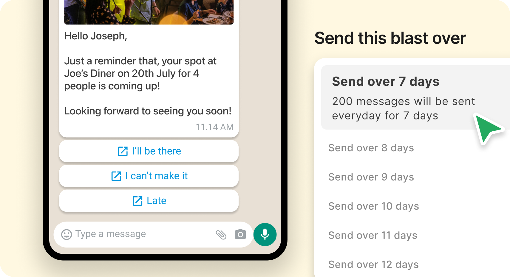 Schedule WhatsApp messaging