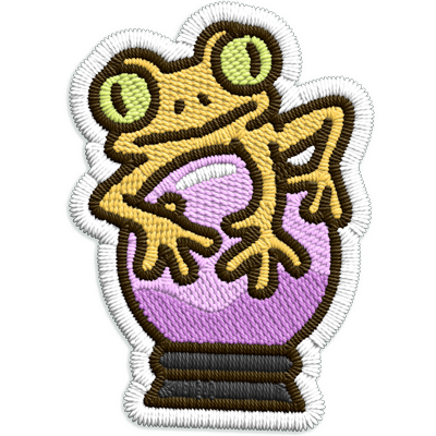 image: frog with crystal ball patch