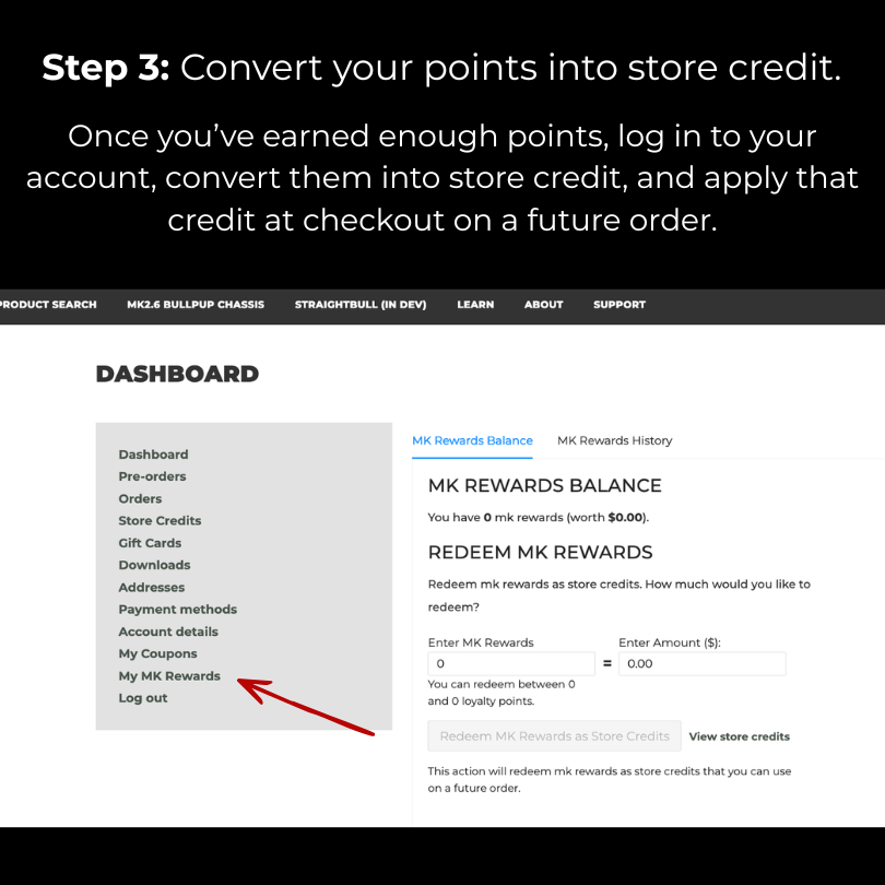 How to redeem points graphic