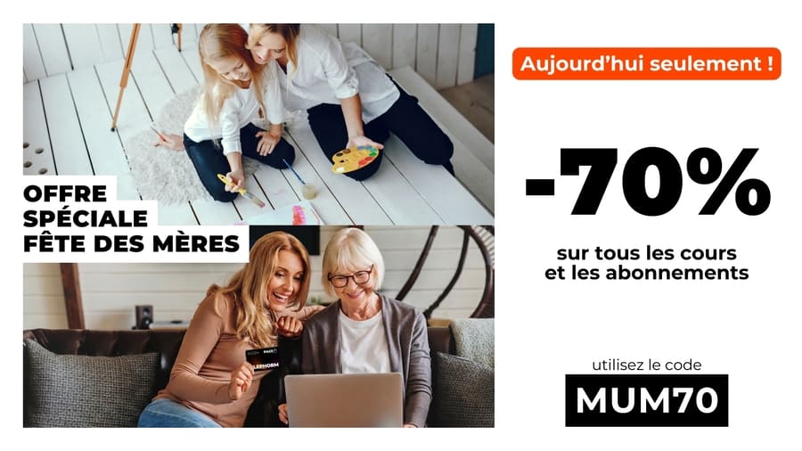 Formez-vous à −70% — seulement jusqu'à ce soir. 