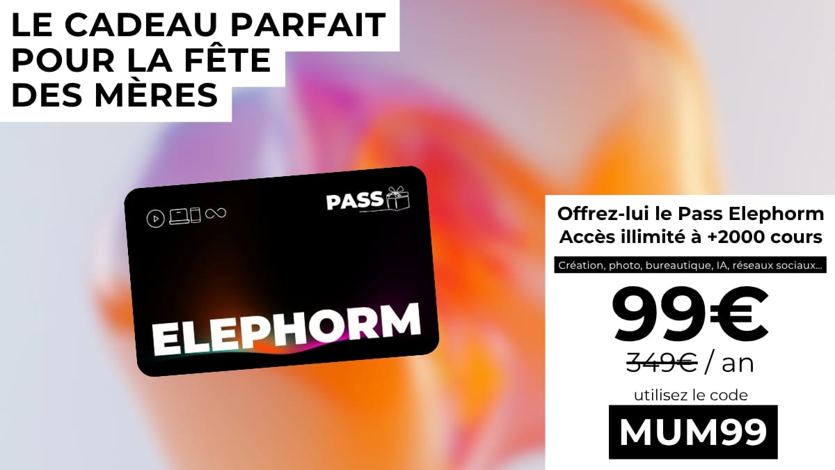 Offrez le pass Elephorm à 99€ / an au lieu de 349€ / an