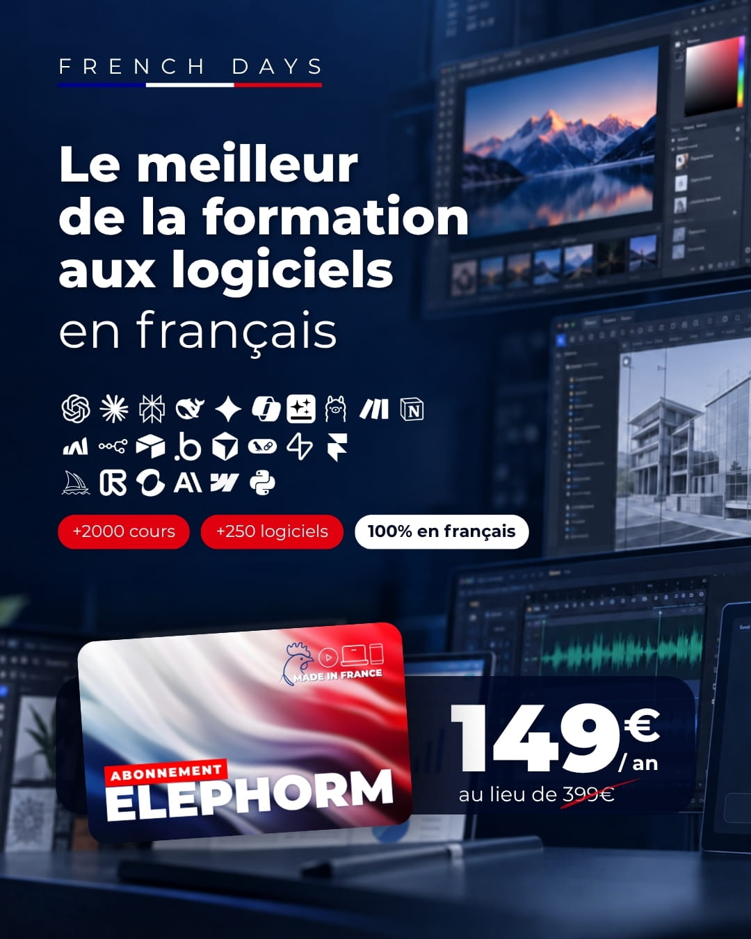 250 € de réduction sur votre abonnement annuel Elephorm