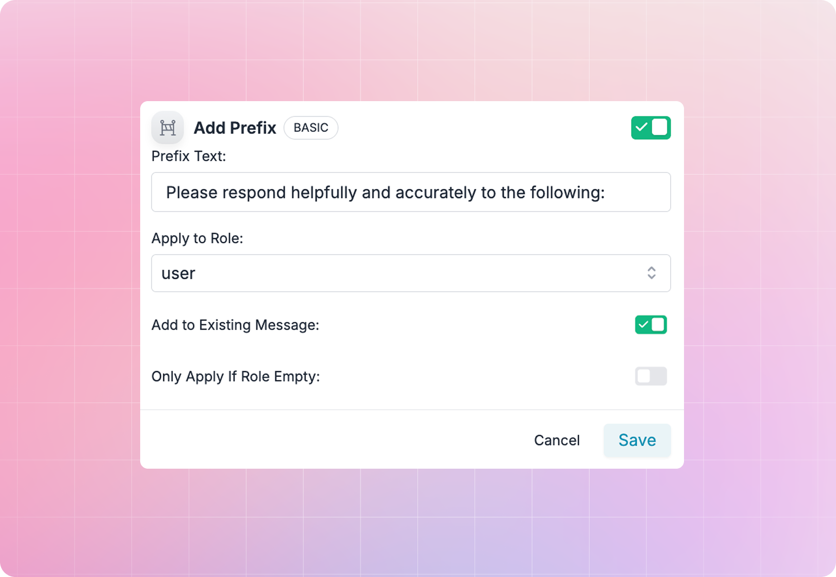 Add Prefix guardrail
