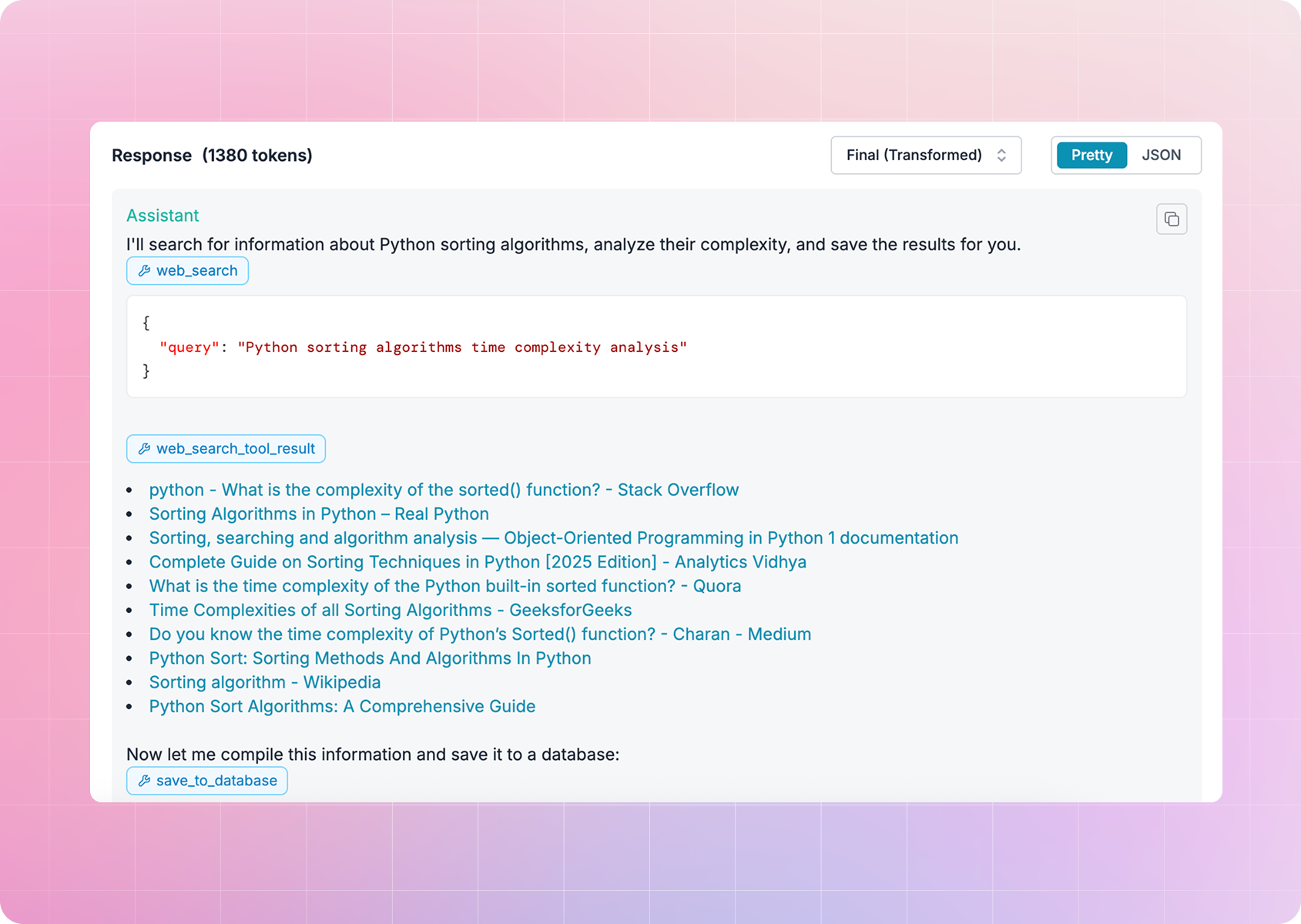 Enhanced view for web search