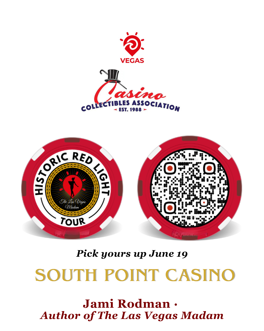 Historic Red Light Tour Casino Chip Collectible