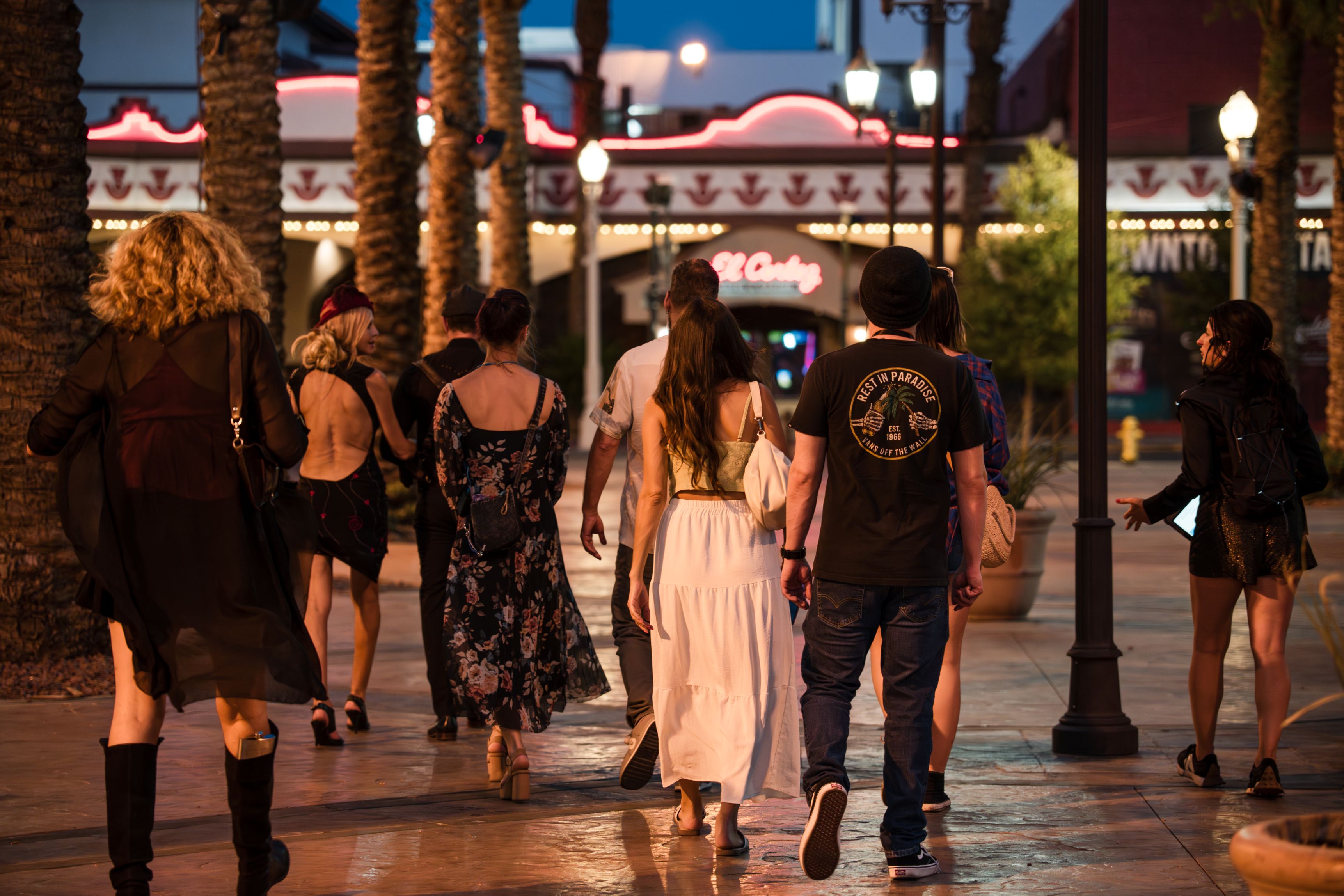 Sin City Soirée group on Fremont Street