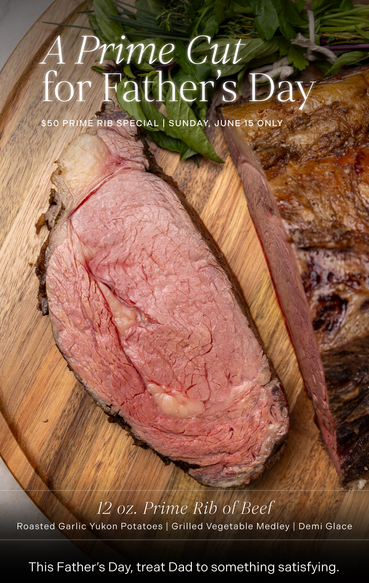 This Father’s Day, treat Dad to something satisfying.  Eating House 1849 is serving a one-day-only 12 oz. Prime Rib of Beef dinner special for $50, complete with Roasted Garlic Yukon Potatoes, a Grilled Vegetable Medley, and rich Demi Glace.  Crafted for comfort, served with care—this plate is a nod to timeless flavor and classic hospitality. Available for dine-in only on Sunday, June 16. Seating is limited, so reserve early.  MENU SECTION Father’s Day Dinner – $50 12 oz. Prime Rib of Beef Roasted Garlic Yukon Potatoes | Grilled Vegetable Medley | Demi Glace
