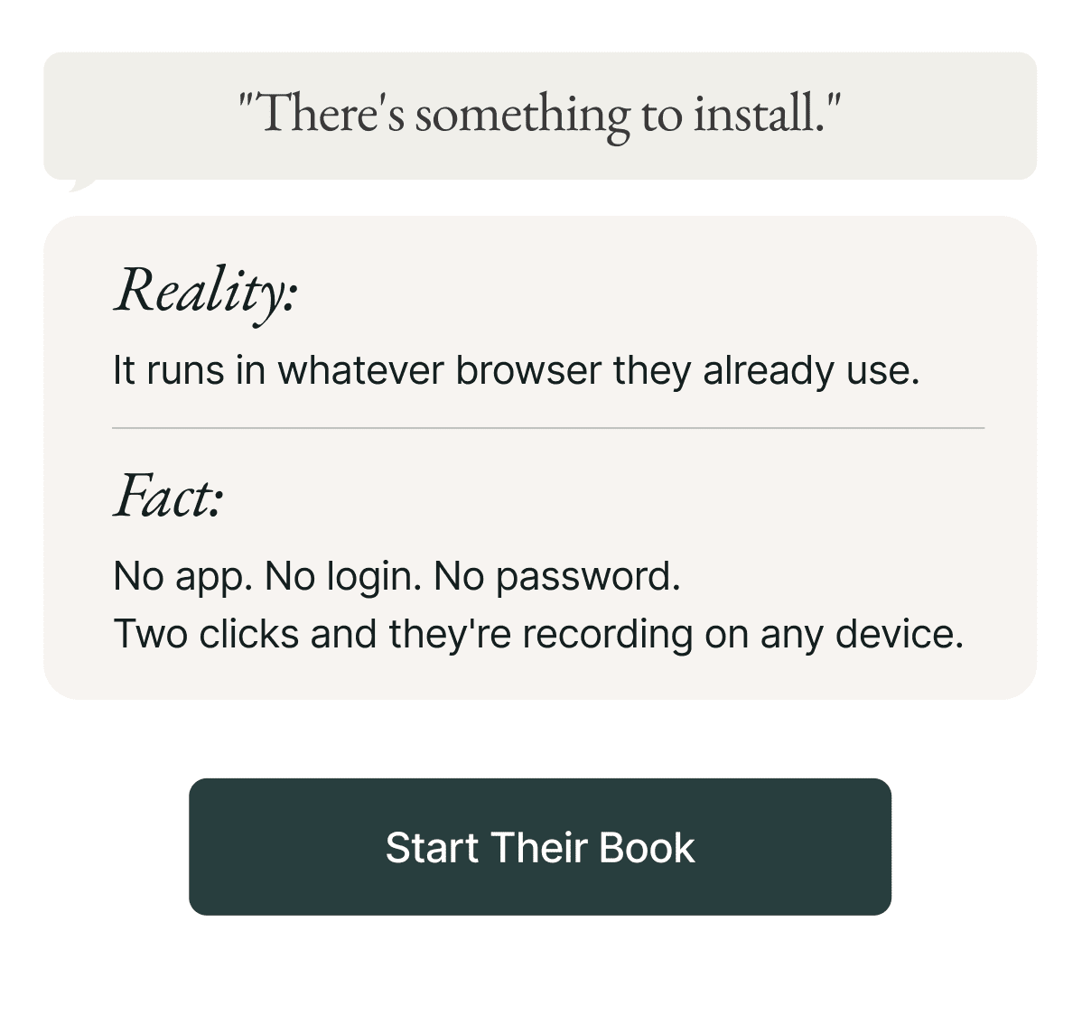 Start their book 