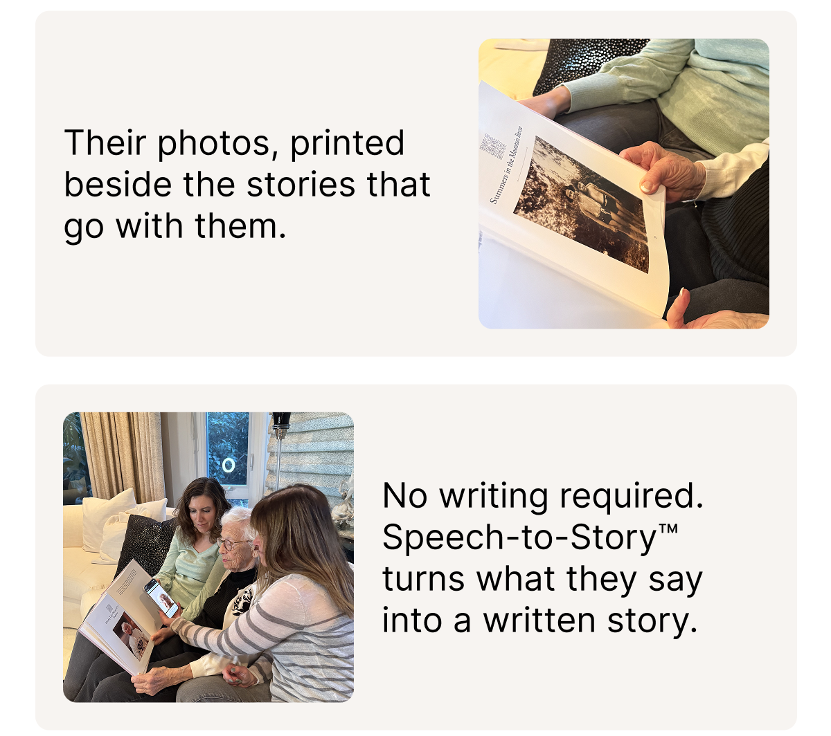 Their photos, printed beside the stories that go with them.