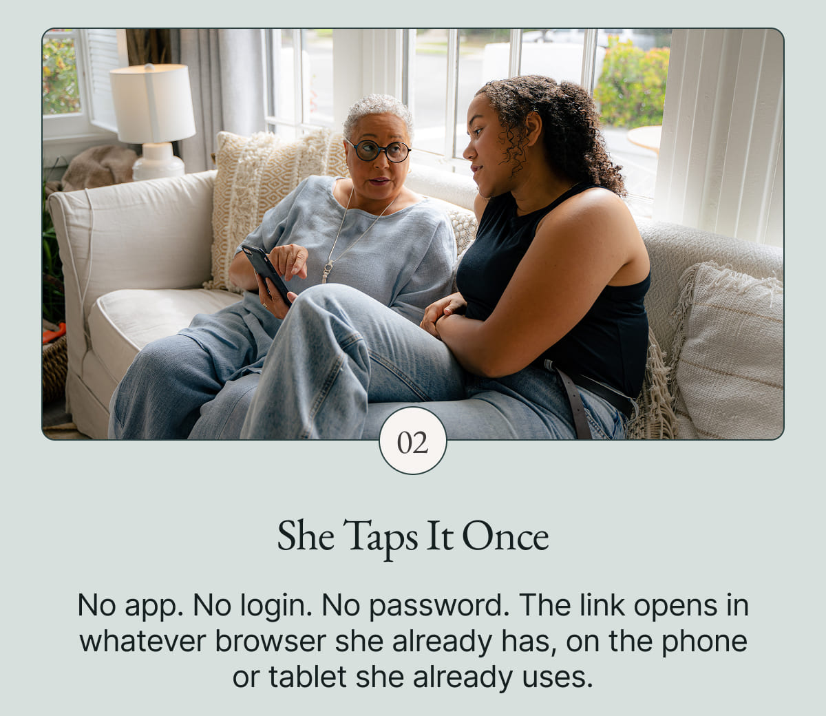 She taps it once