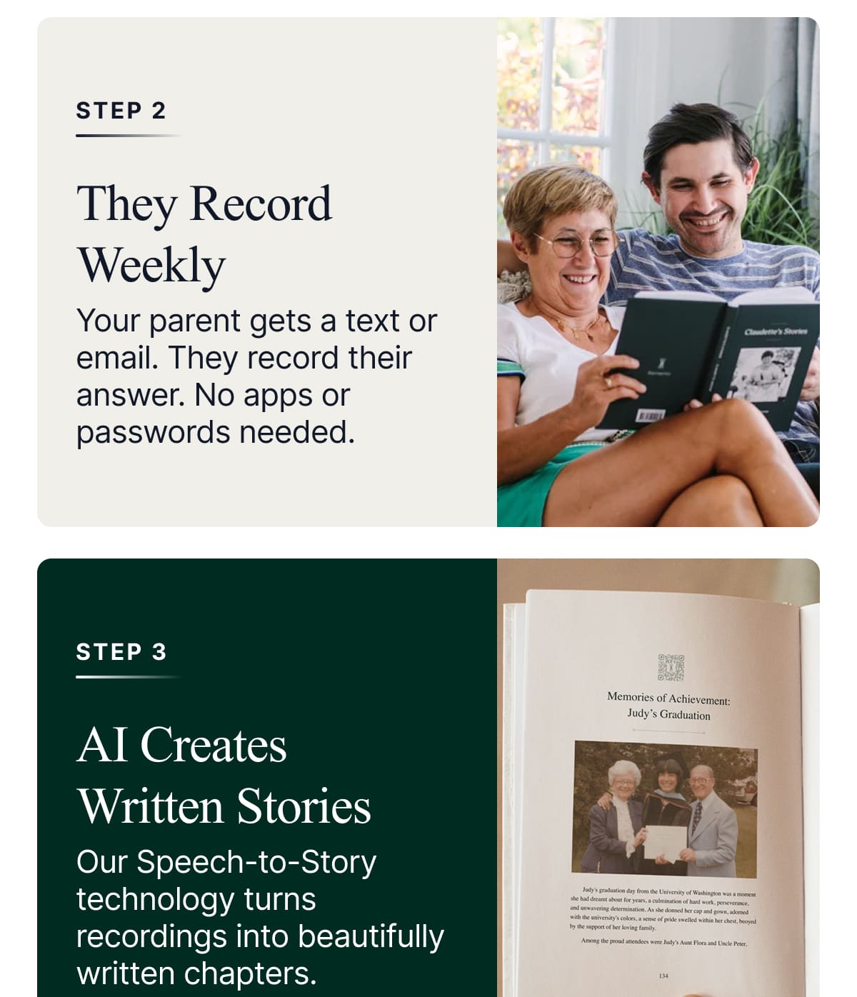 Step 2: They record weekly