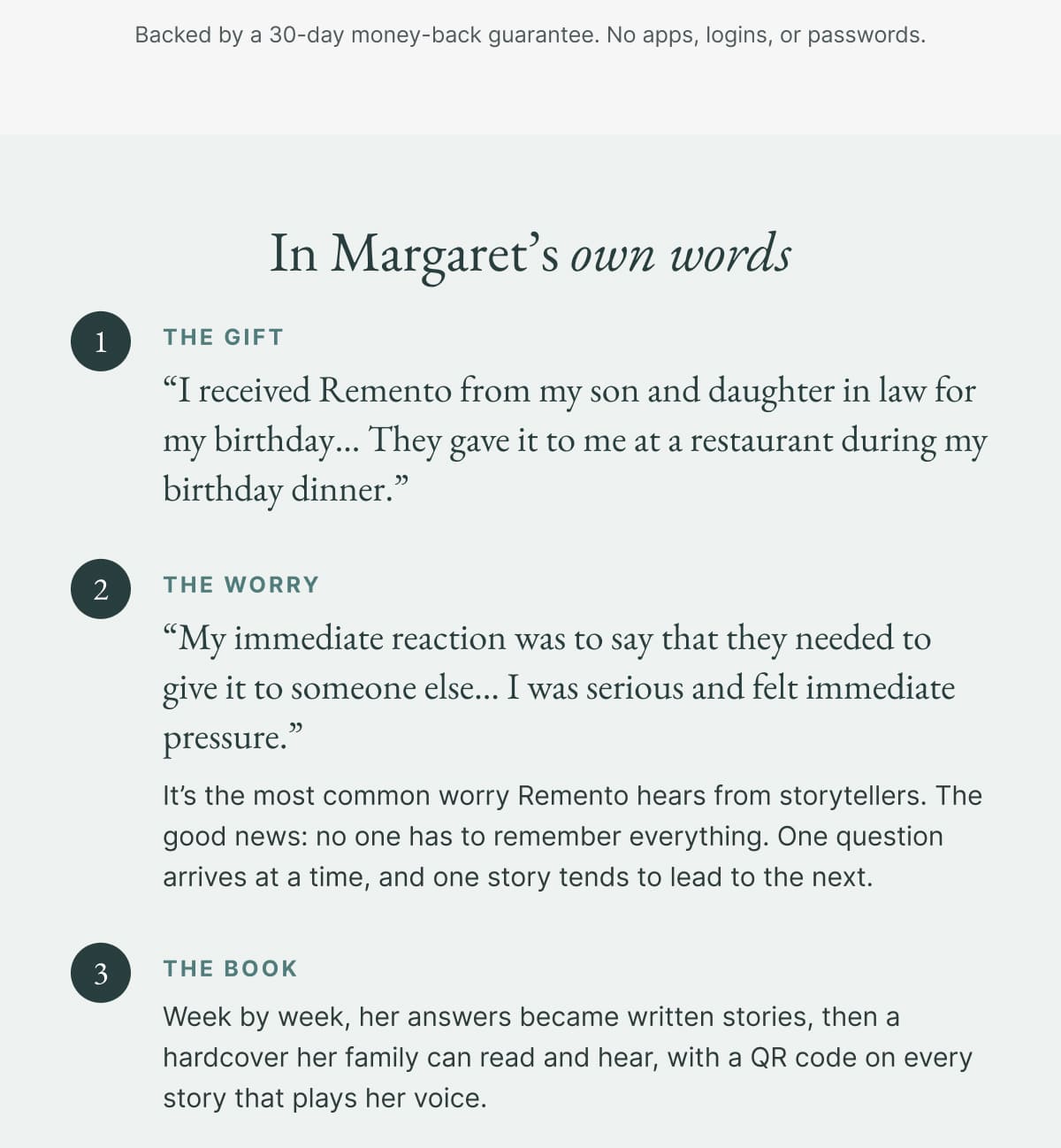 In Margaret's own words