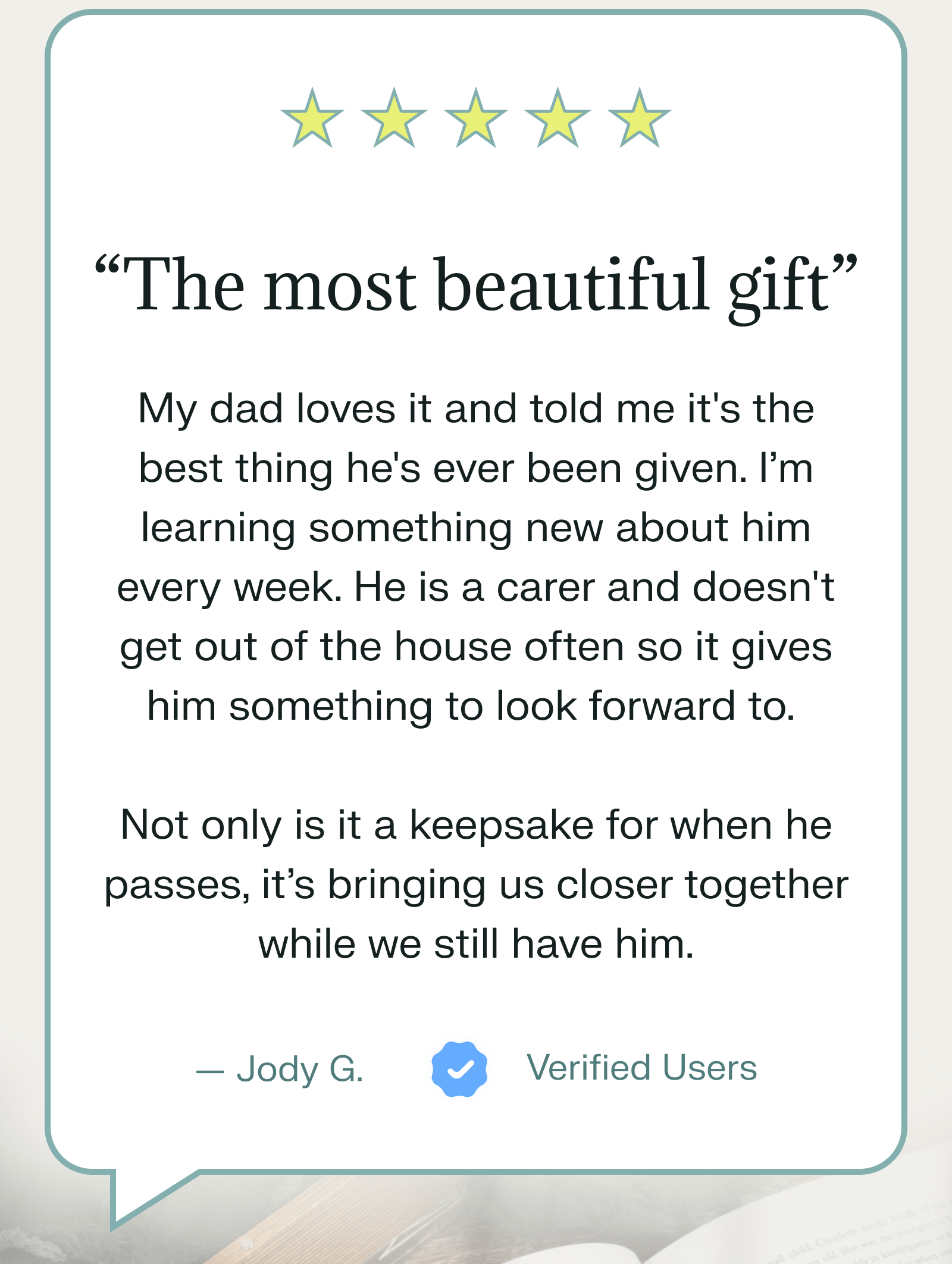 ''The most beautiful gift''