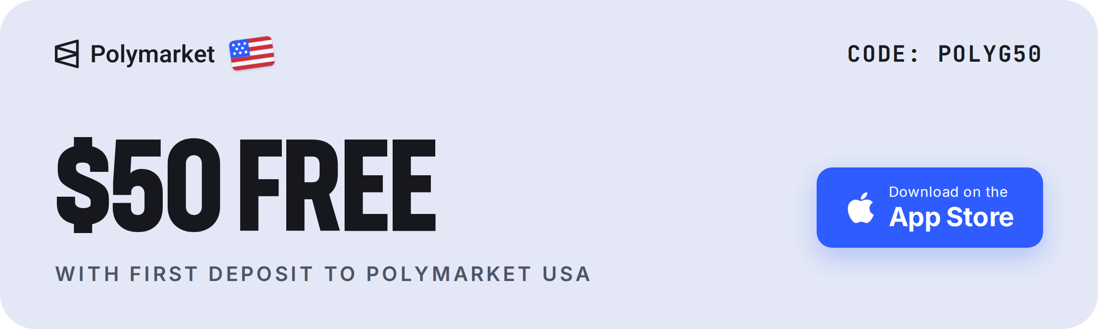 ⚽️ World Cup on Polymarket US. $500 → $917.53 if USA advances tonight. Get $50 with first deposit to Polymarket U.S. (code POLYG50).