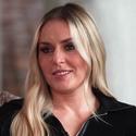 Lindsey Vonn sits for an interview.