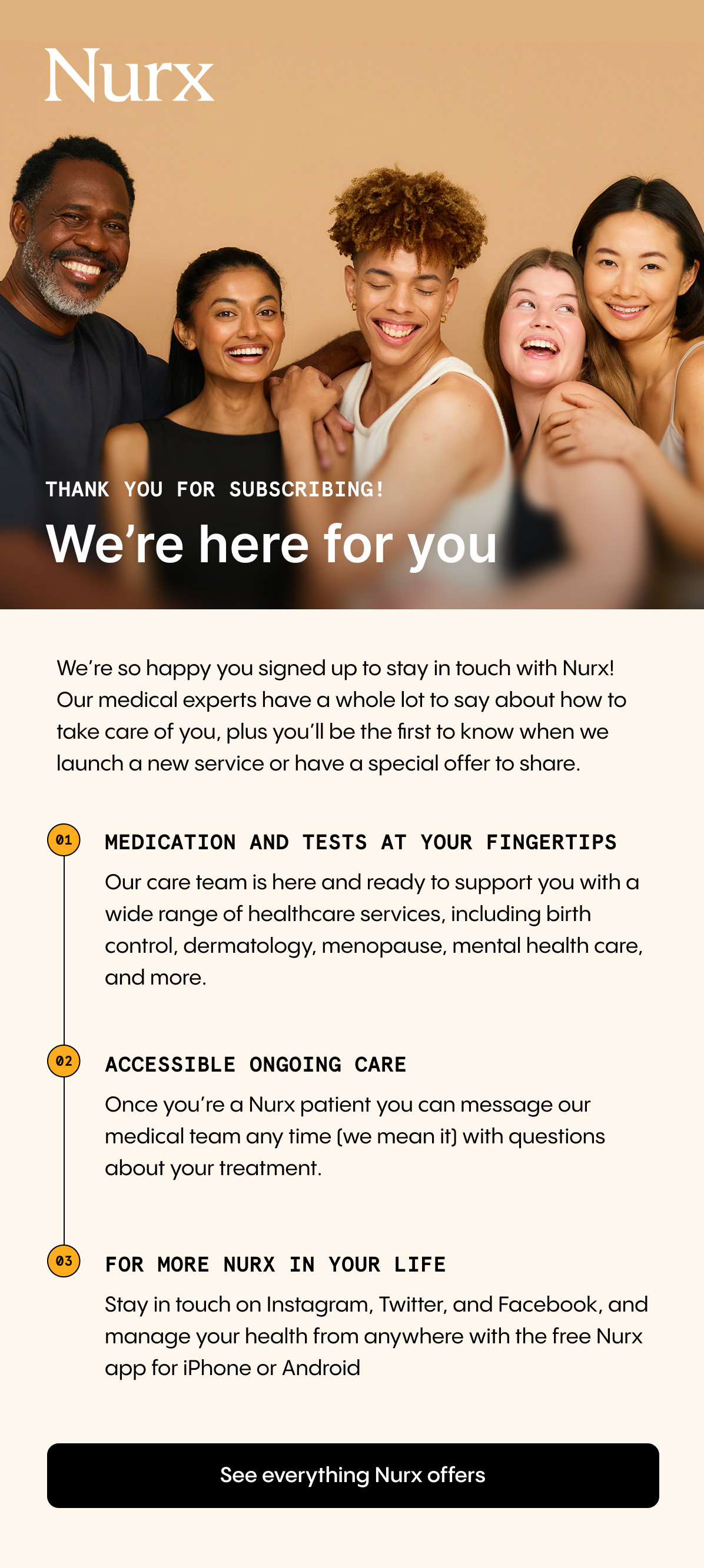 We're here for you