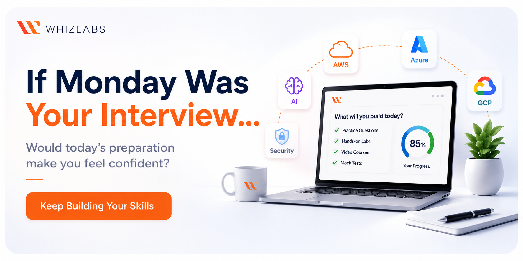 Whizlabs Preparation get you ready for any surprise opportunity