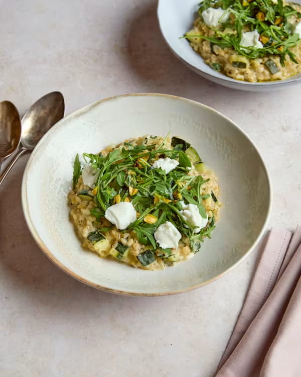Goat's Cheese Risotto with Basil & Pistachio Gremolata 