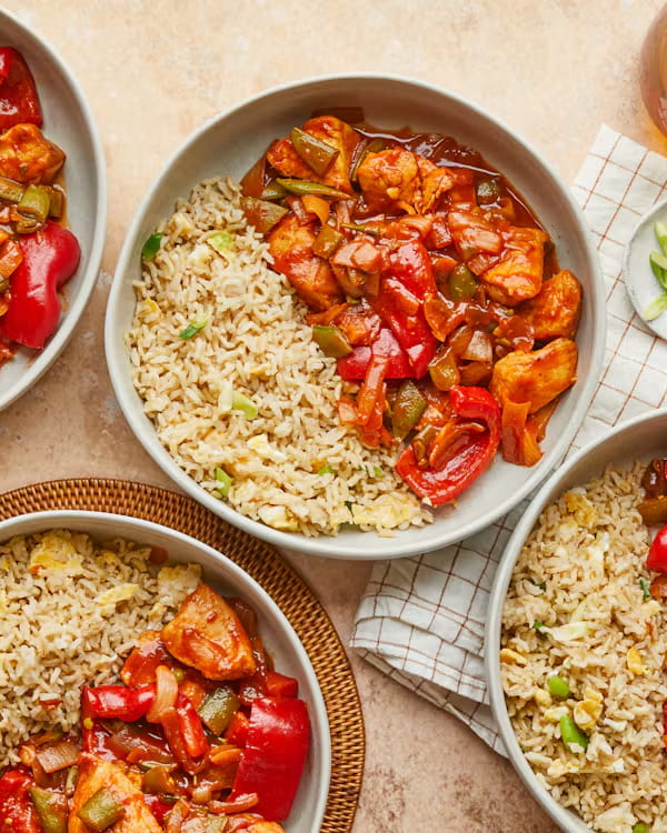 Sweet & Sour Turkey with Brown Rice & Mixed Peppers