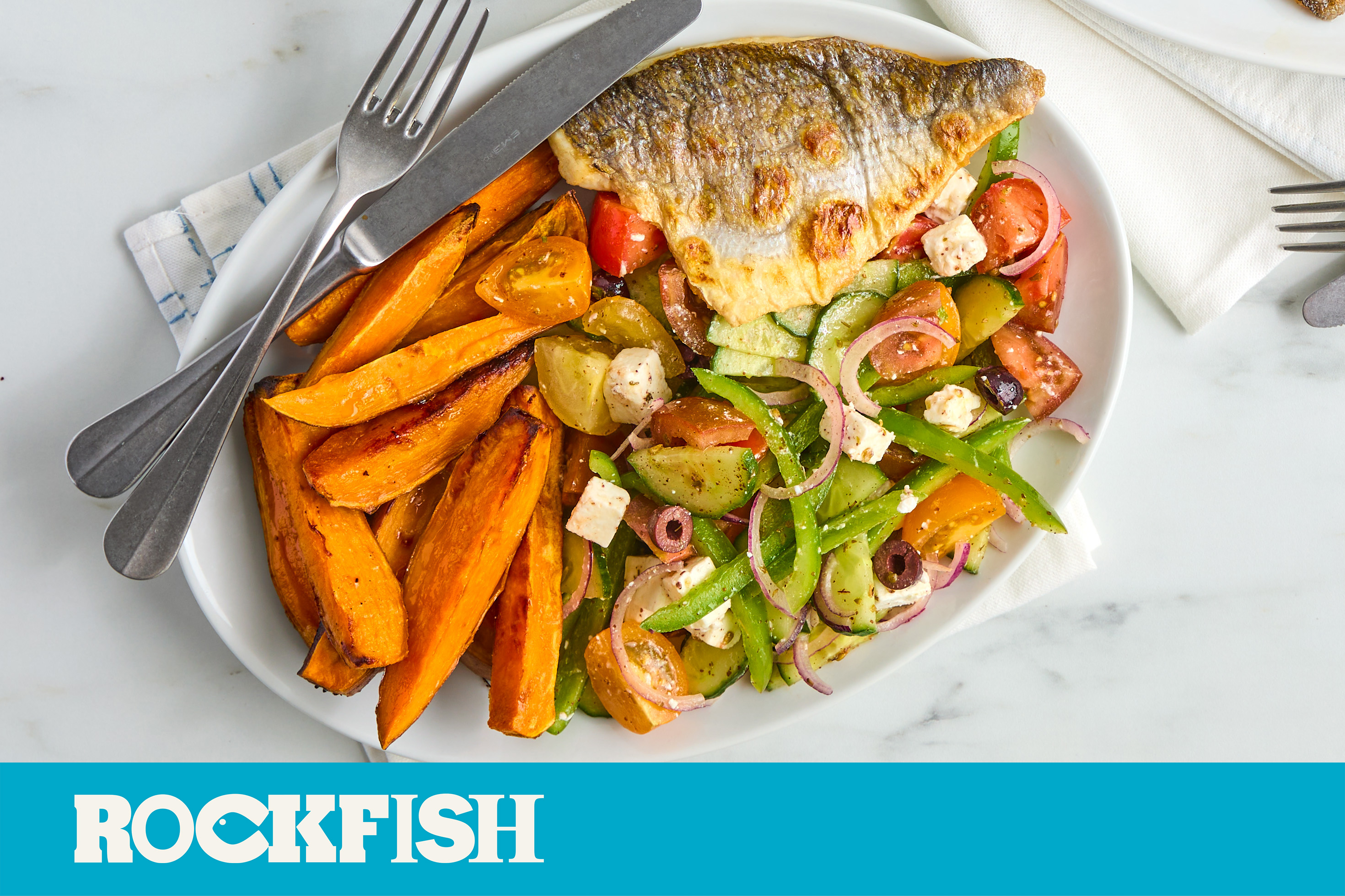 'Fish of the Week' Chargrilled Sea Bass & Greek-style Salad