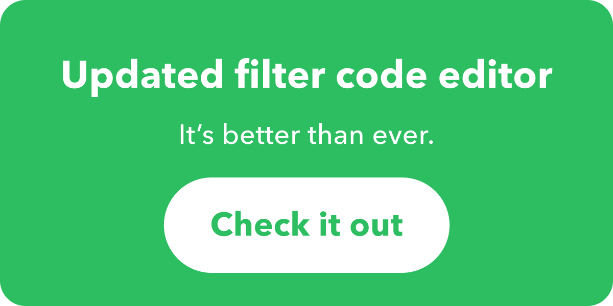 Filter Code Editor