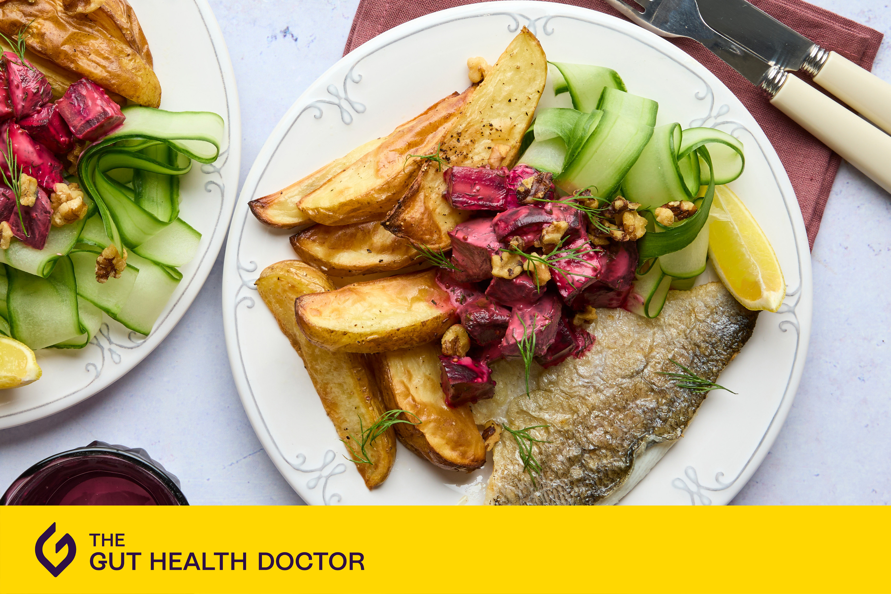 Sea Bream with Beetroot Salad & Potato Wedges