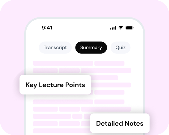 Instant summaries from your notes